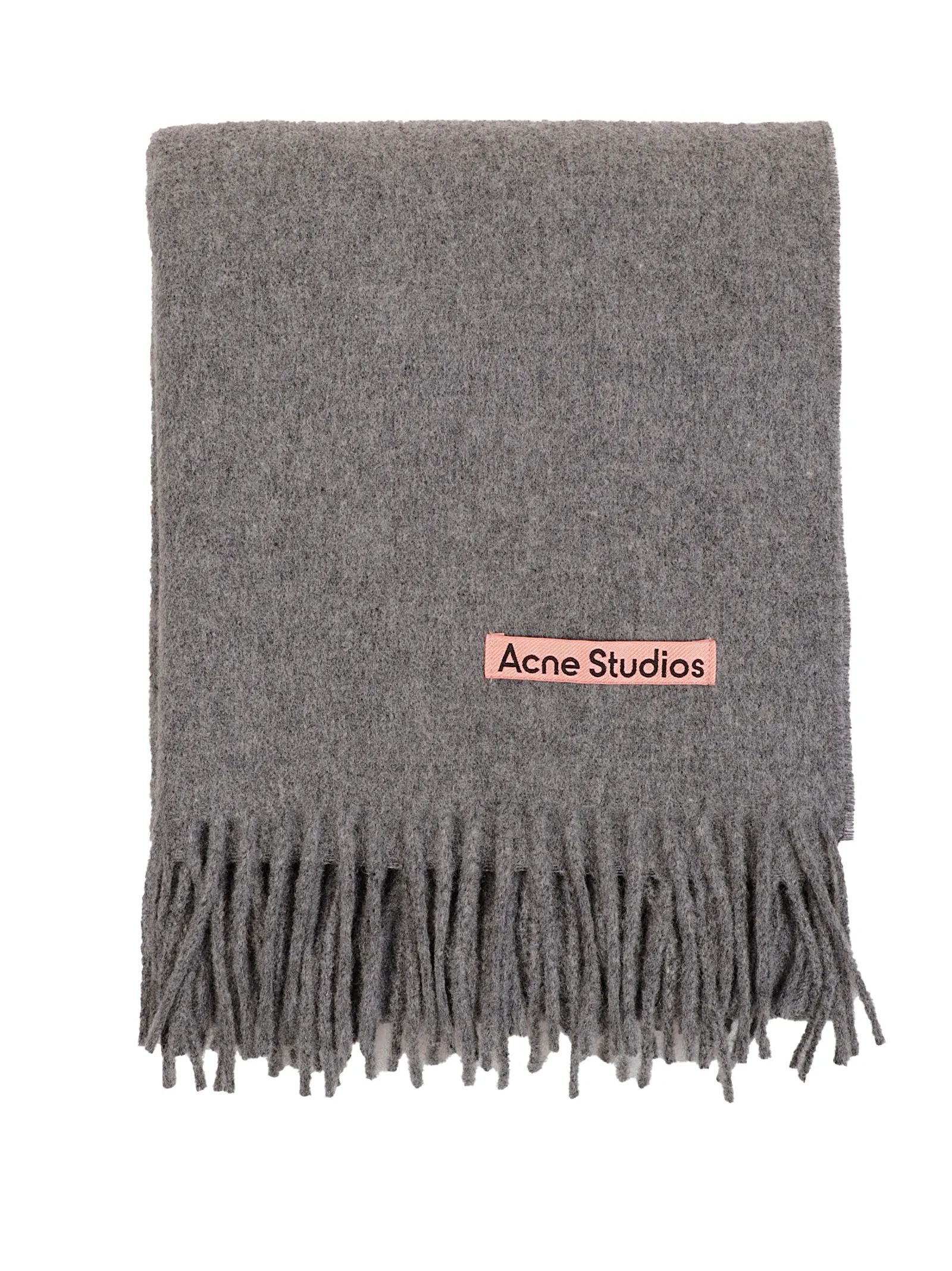 Acne Studios Logo Patch Fringed Scarf