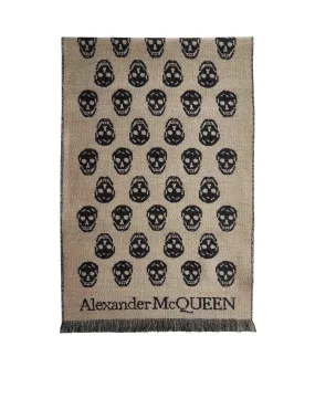 Alexander McQueen Allover Skull Intarsia-Knit Scarf