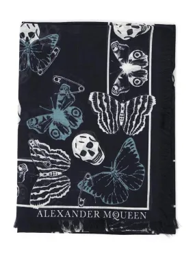 Alexander McQueen Butterfly Skull Pattern Scarf