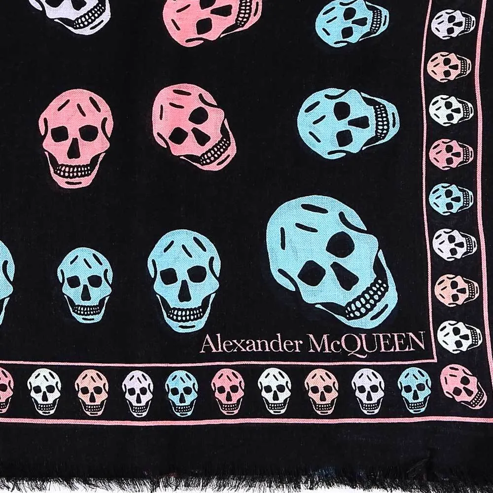 Alexander McQueen Colourful Skull Print Scarf