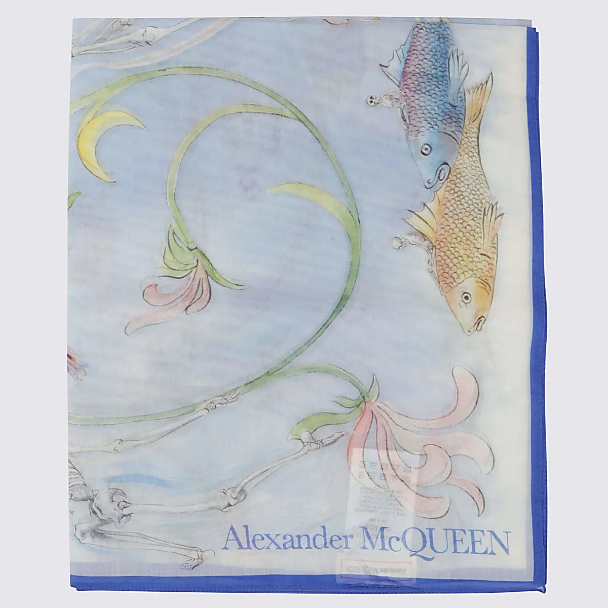 Alexander McQueen Floral Printed Fine Knit Scarf