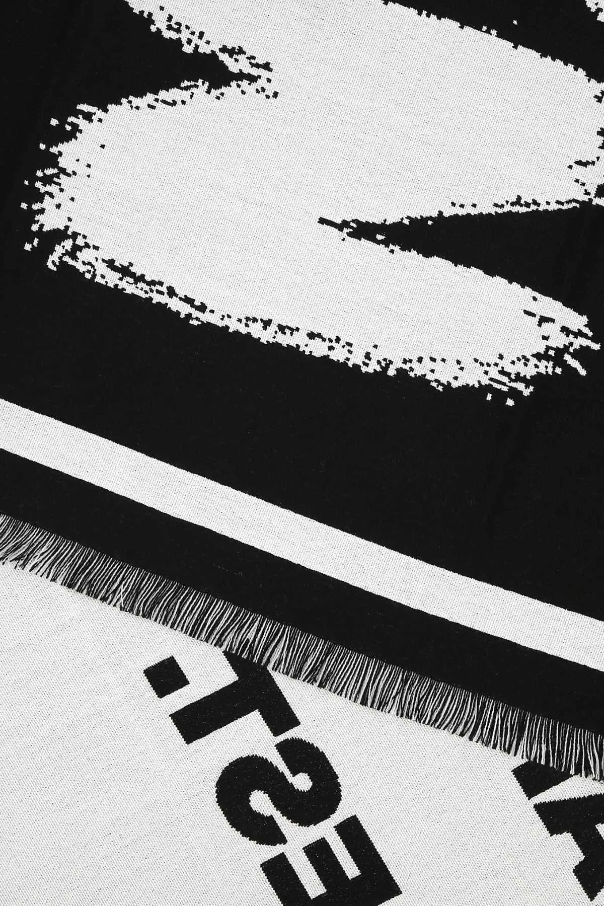 Alexander McQueen Graffiti Logo Fringed Edge Scarf