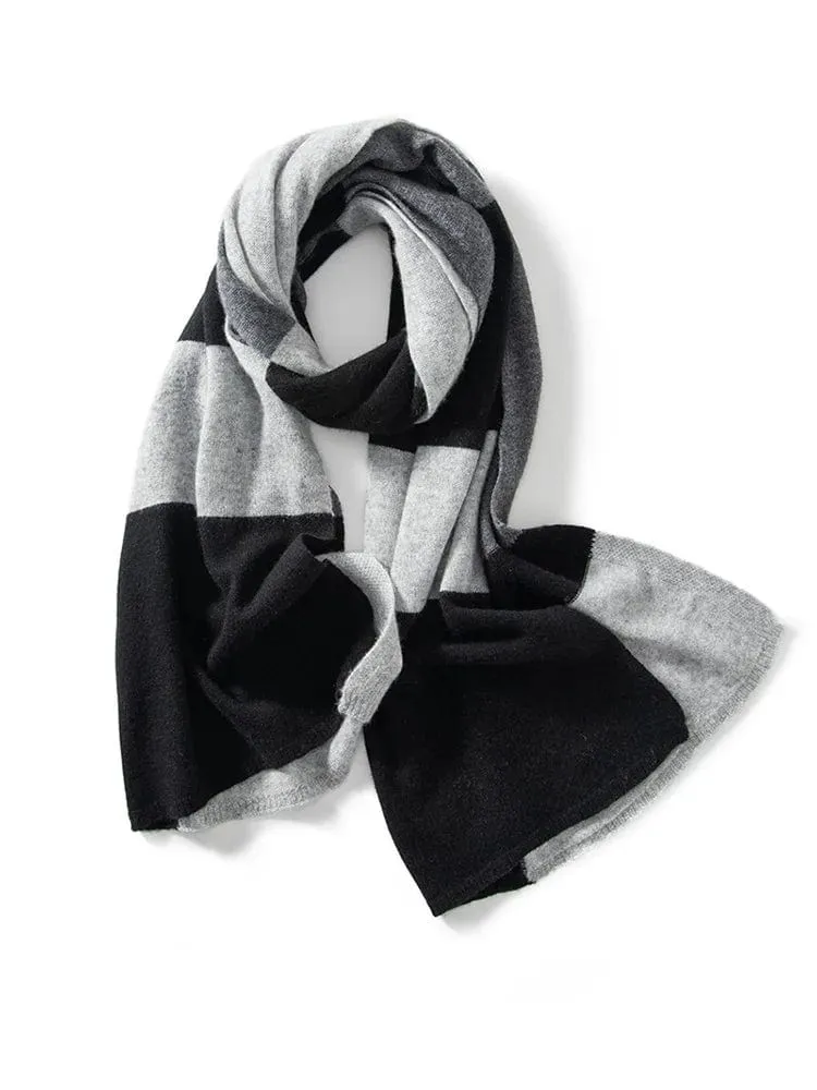 Autumn Winter Wool Cashmere Stripes Wrap Shawl Scarf, Pashmina Big Scarves Cashmere Women Light-thin Outer Wraps 180x60cm