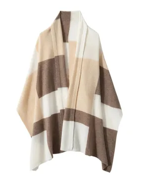 Autumn Winter Wool Cashmere Stripes Wrap Shawl Scarf, Pashmina Big Scarves Cashmere Women Light-thin Outer Wraps 180x60cm