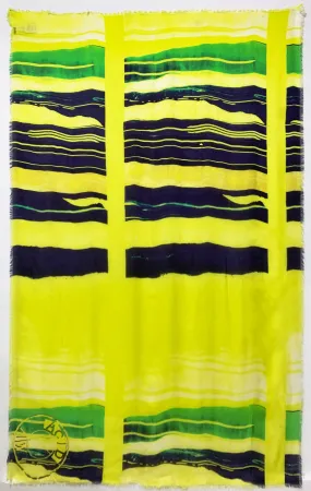 AW-1030 "ACID" - BRITISH DESIGNER DIGITAL PRINT CASHMERE MODAL SCARF. MADE IN ITALY