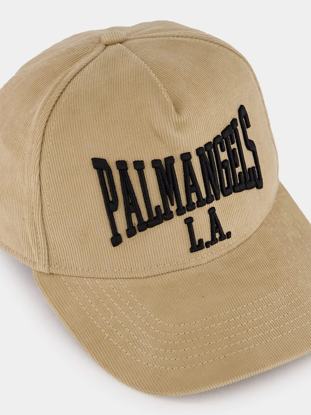 Beige College velvet Baseball Cap College