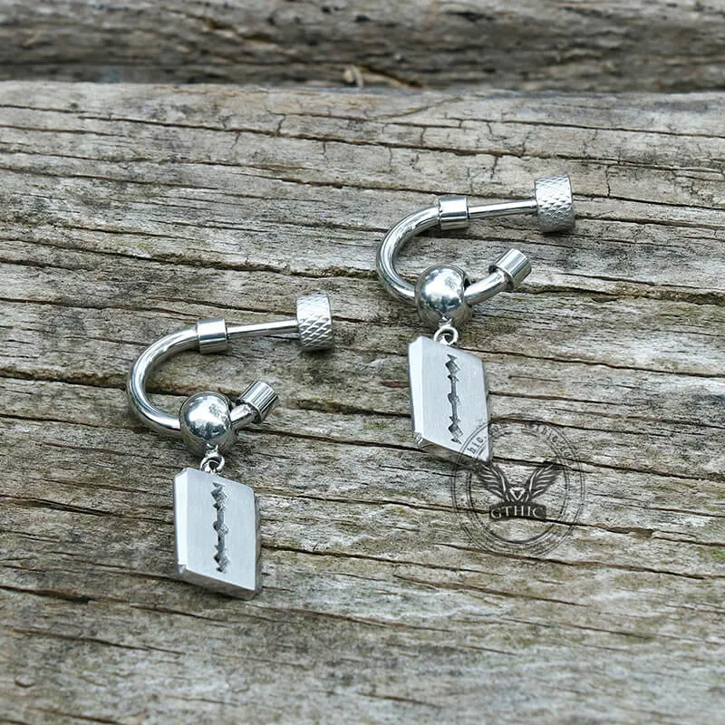 Blade Stainless Steel Huggies Earrings