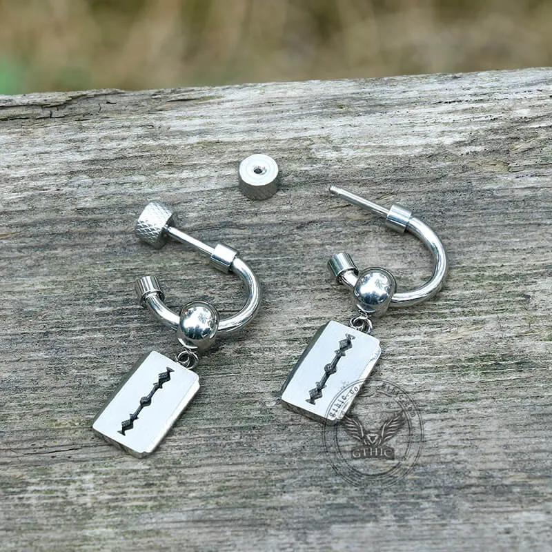 Blade Stainless Steel Huggies Earrings