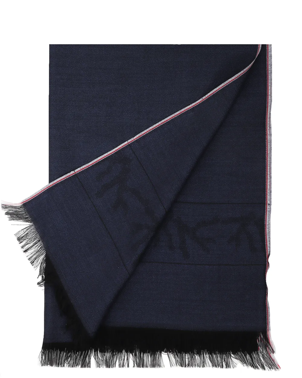 Blue Cashmere Logo Scarf