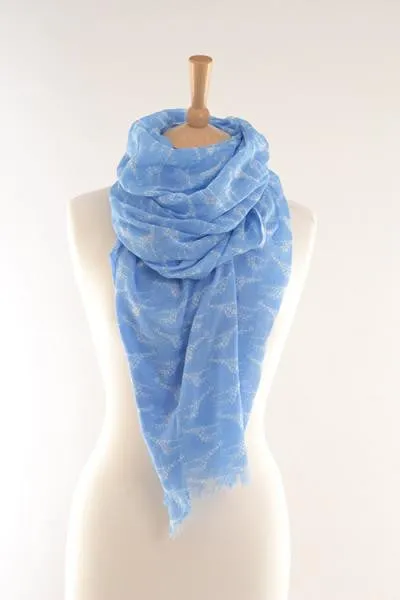 Blue Giraffe Print Scarf