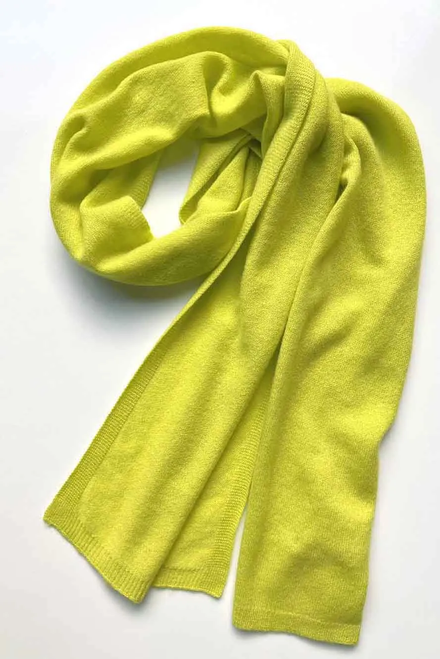 Cashmere scarf in neon yellow green