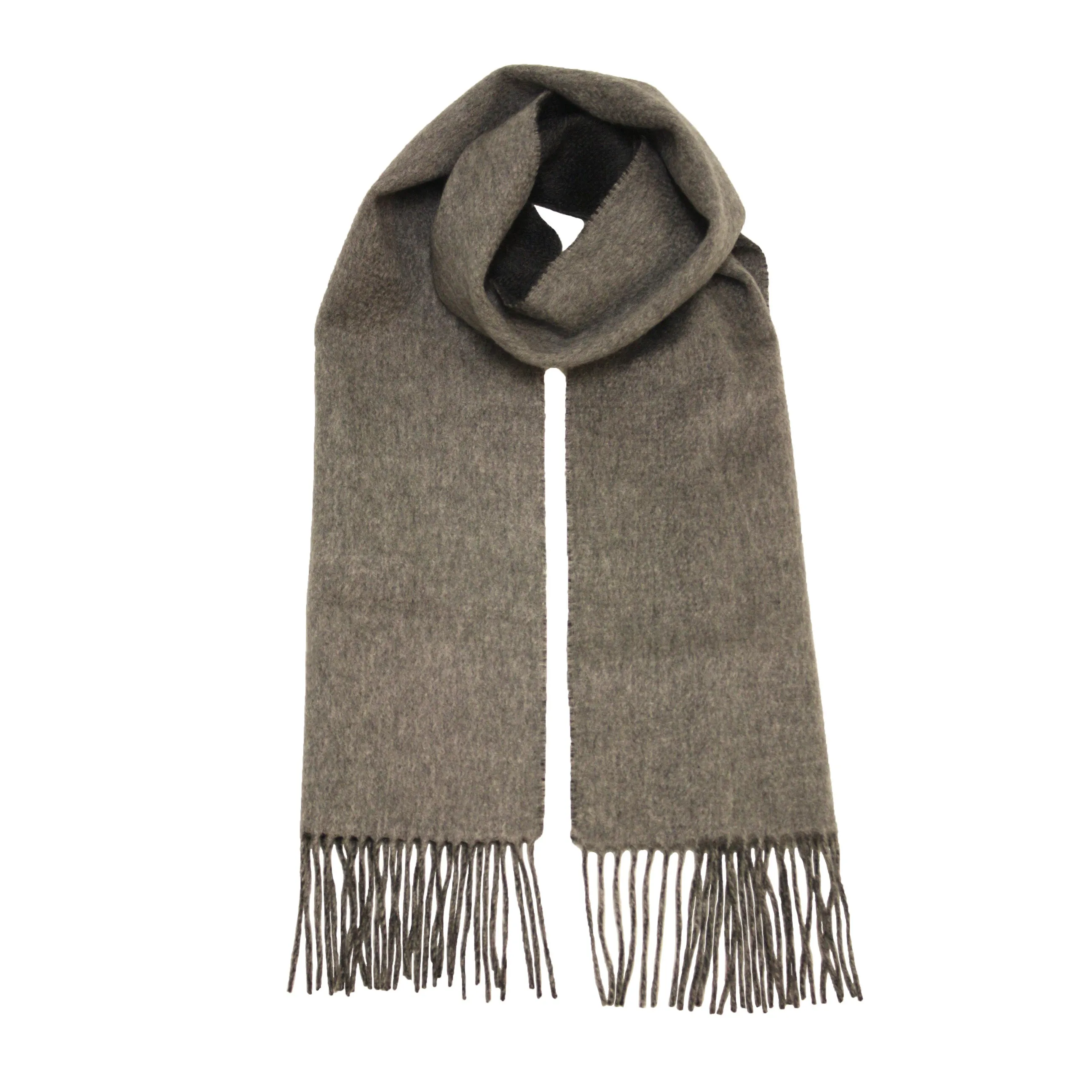 Charcoal Grey Cashmere Woven Double Face Scarf