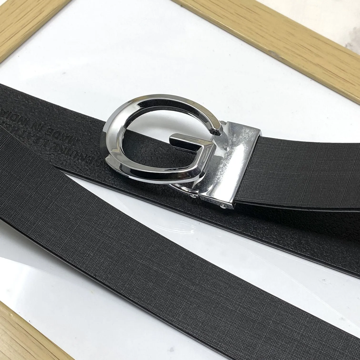 Classic G-Pattern Formal and Casual Leather Strap Belt -JonasParamount