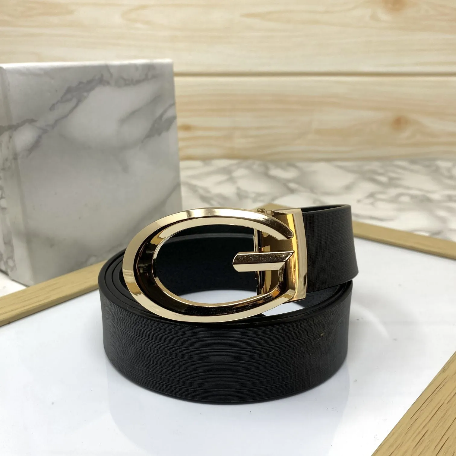 Classic G-Pattern Formal and Casual Leather Strap Belt -JonasParamount