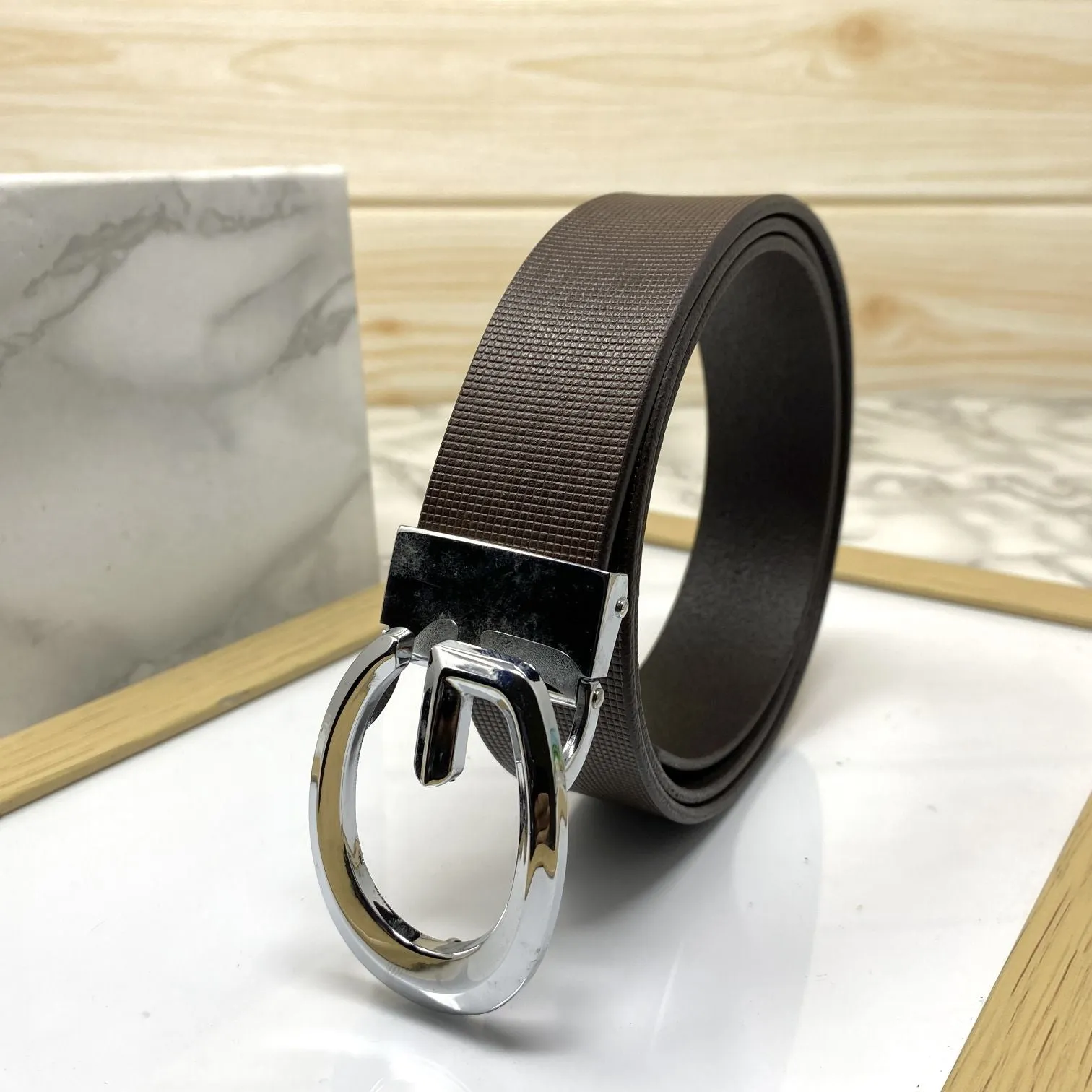 Classic G-Pattern Formal and Casual Leather Strap Belt -JonasParamount