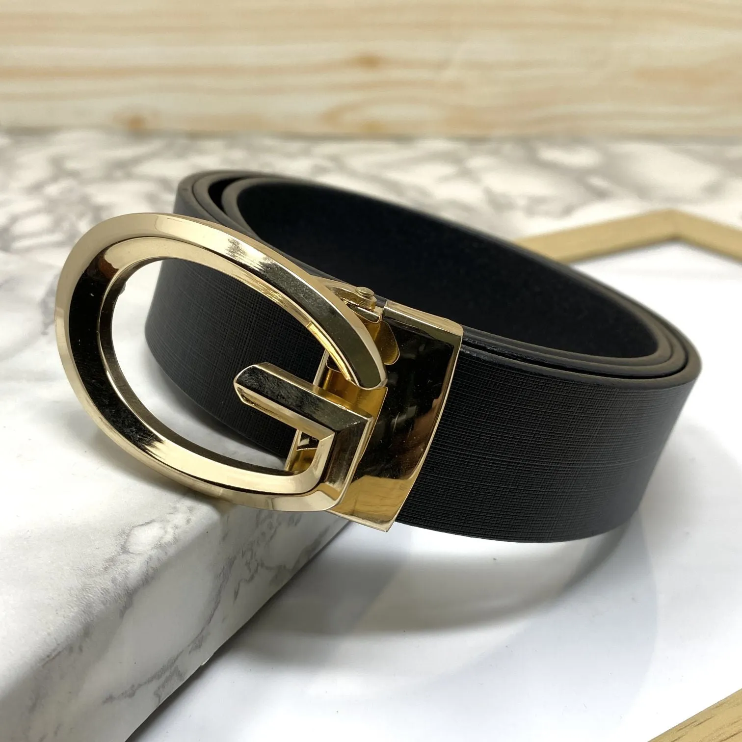 Classic G-Pattern Formal and Casual Leather Strap Belt -JonasParamount