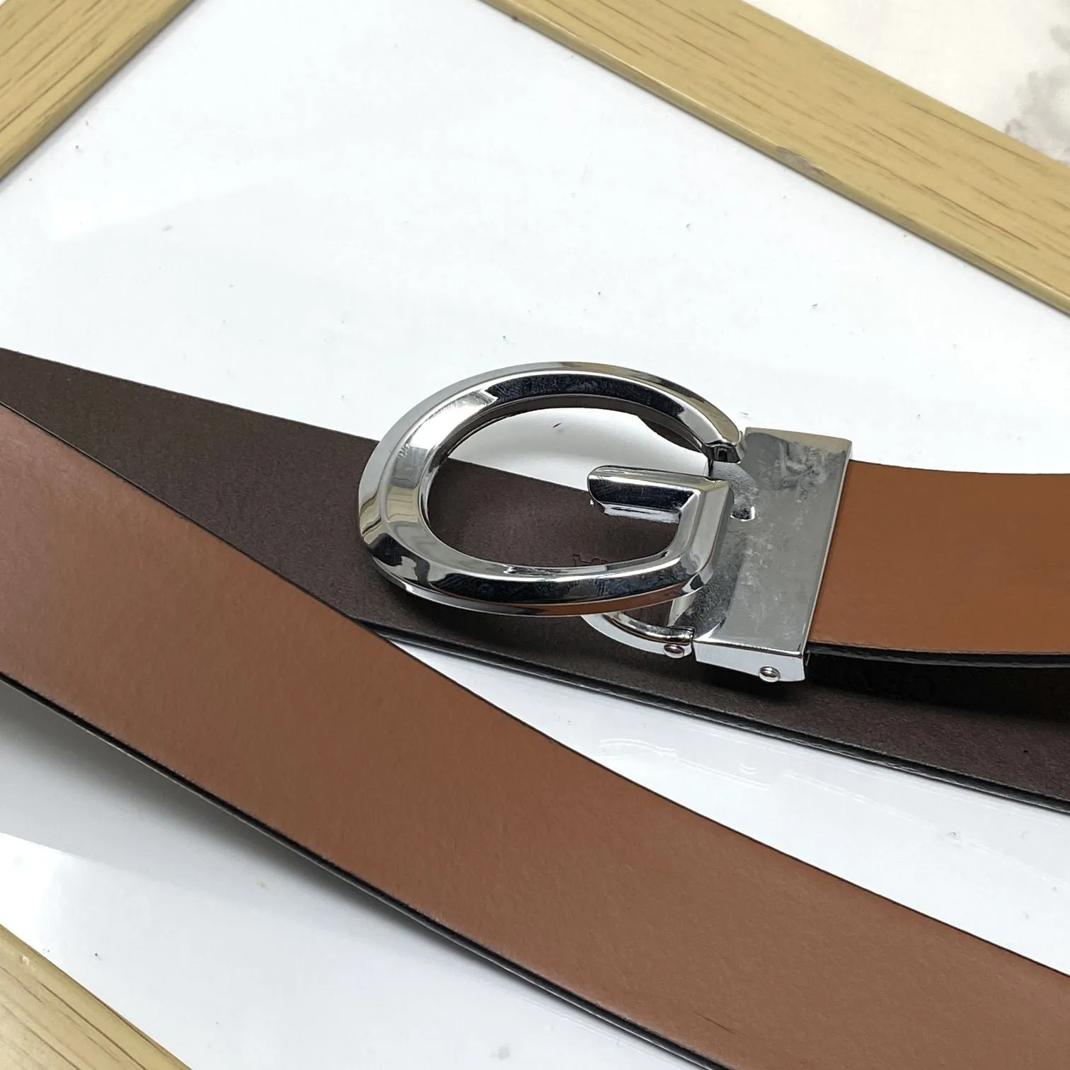 Classic G-Pattern Formal and Casual Leather Strap Belt -JonasParamount