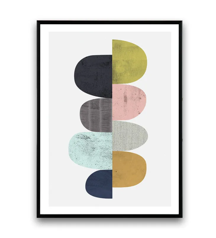 Colorful geometric abstract print, Scandinavian design