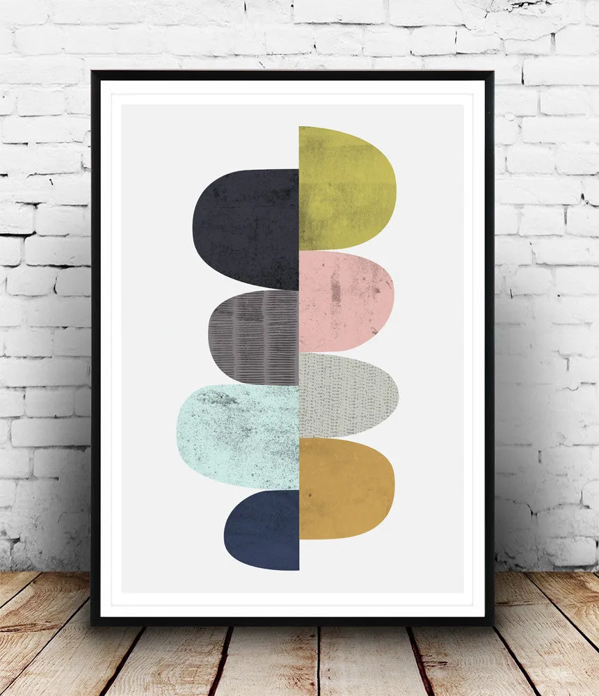 Colorful geometric abstract print, Scandinavian design