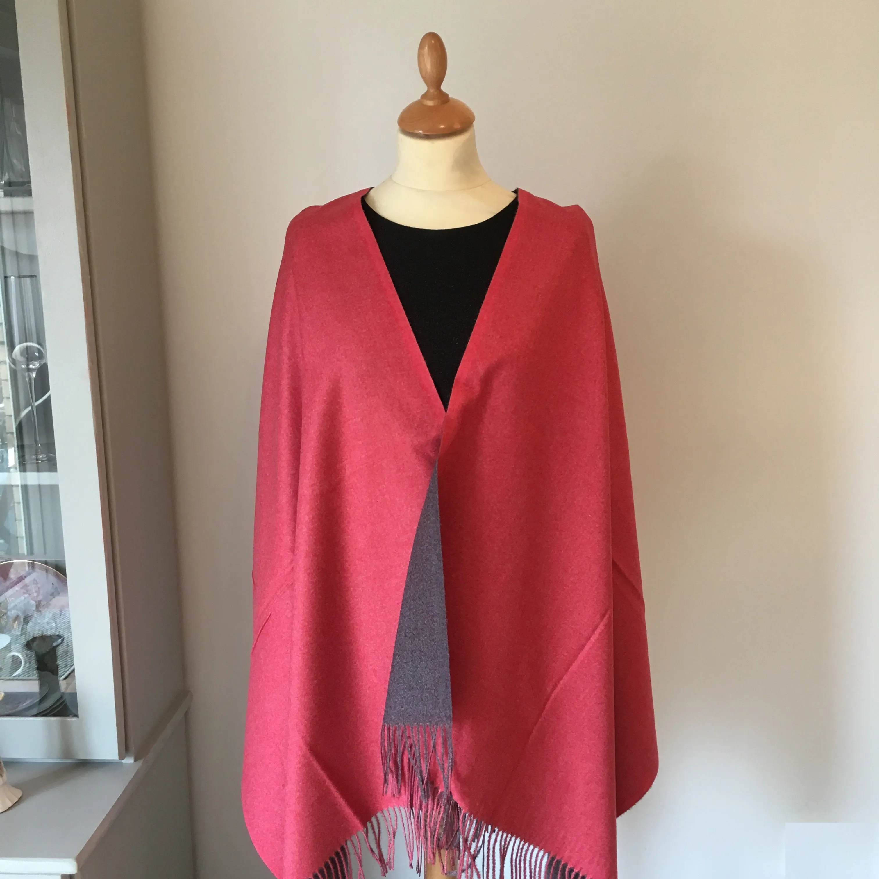 Coral Reversible Light Cashmere Feel Scarf