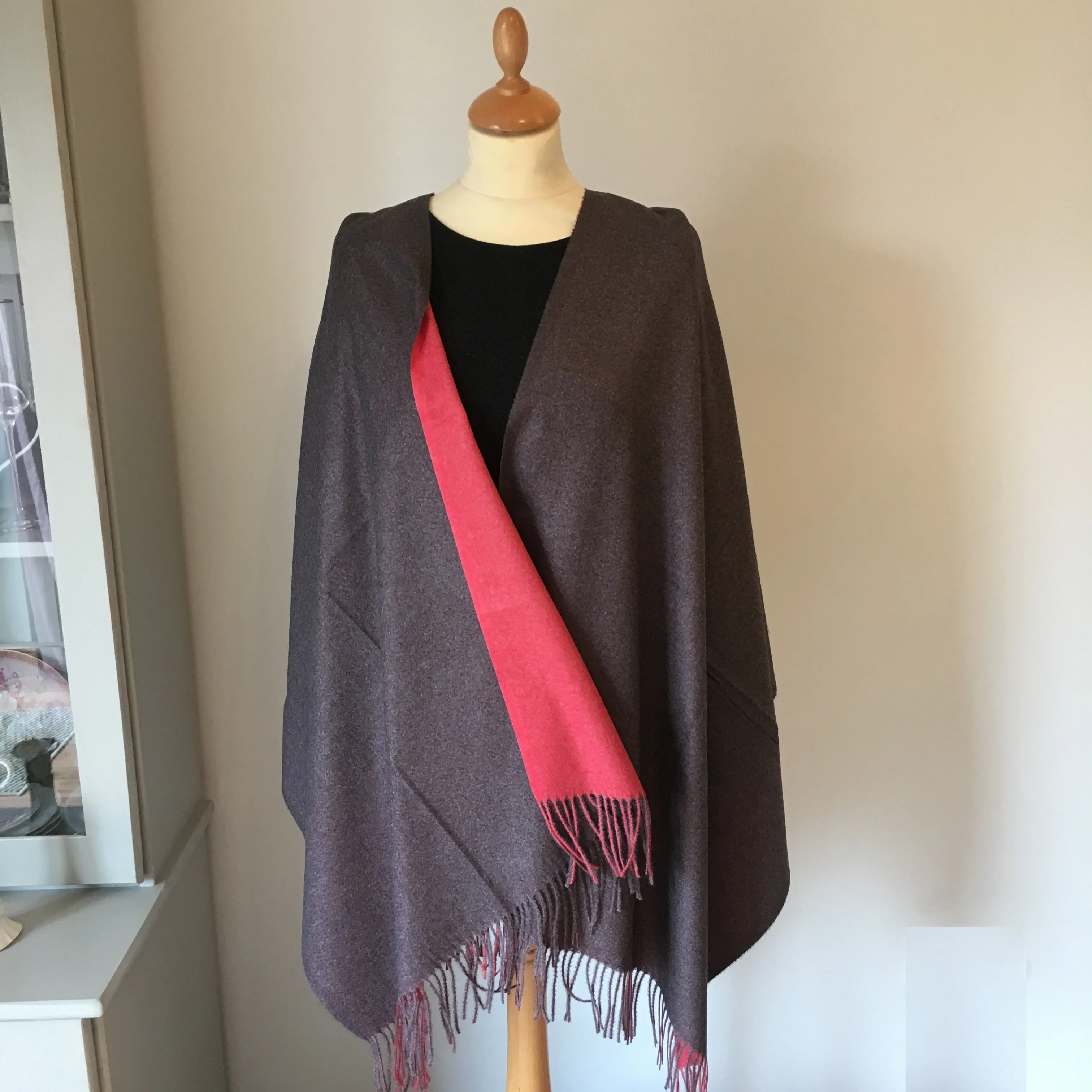 Coral Reversible Light Cashmere Feel Scarf