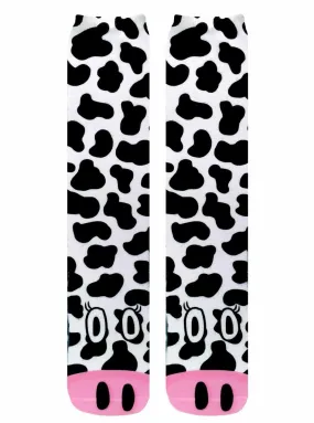 Cow Photo Print Knee High Socks