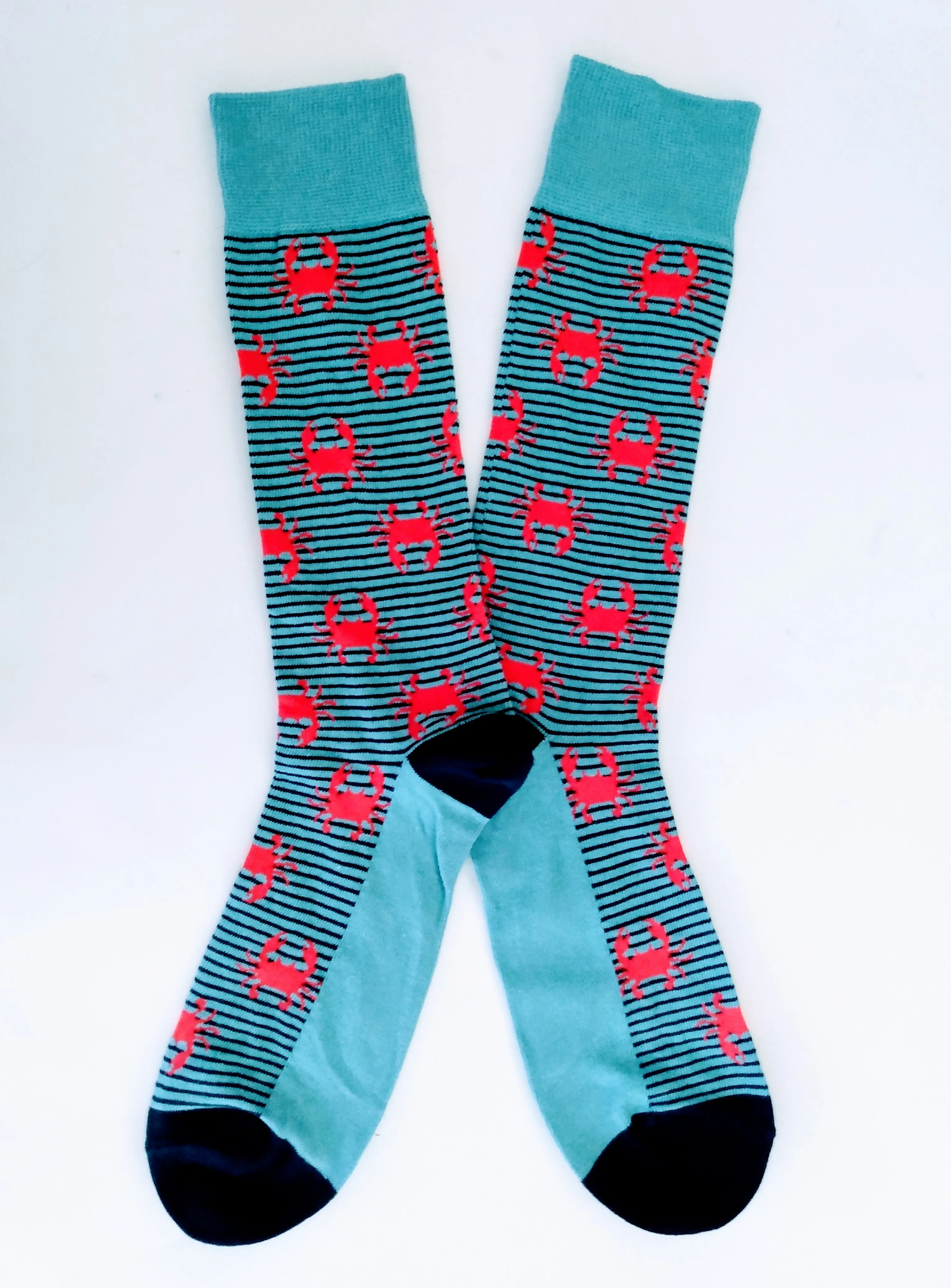 Crab Striped Crew Socks