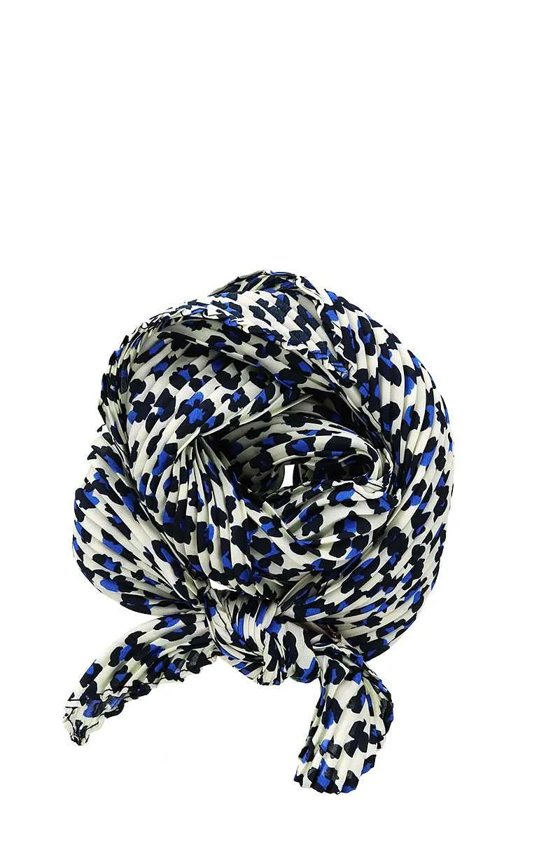 Designer Pleated Leopard Print Scarf