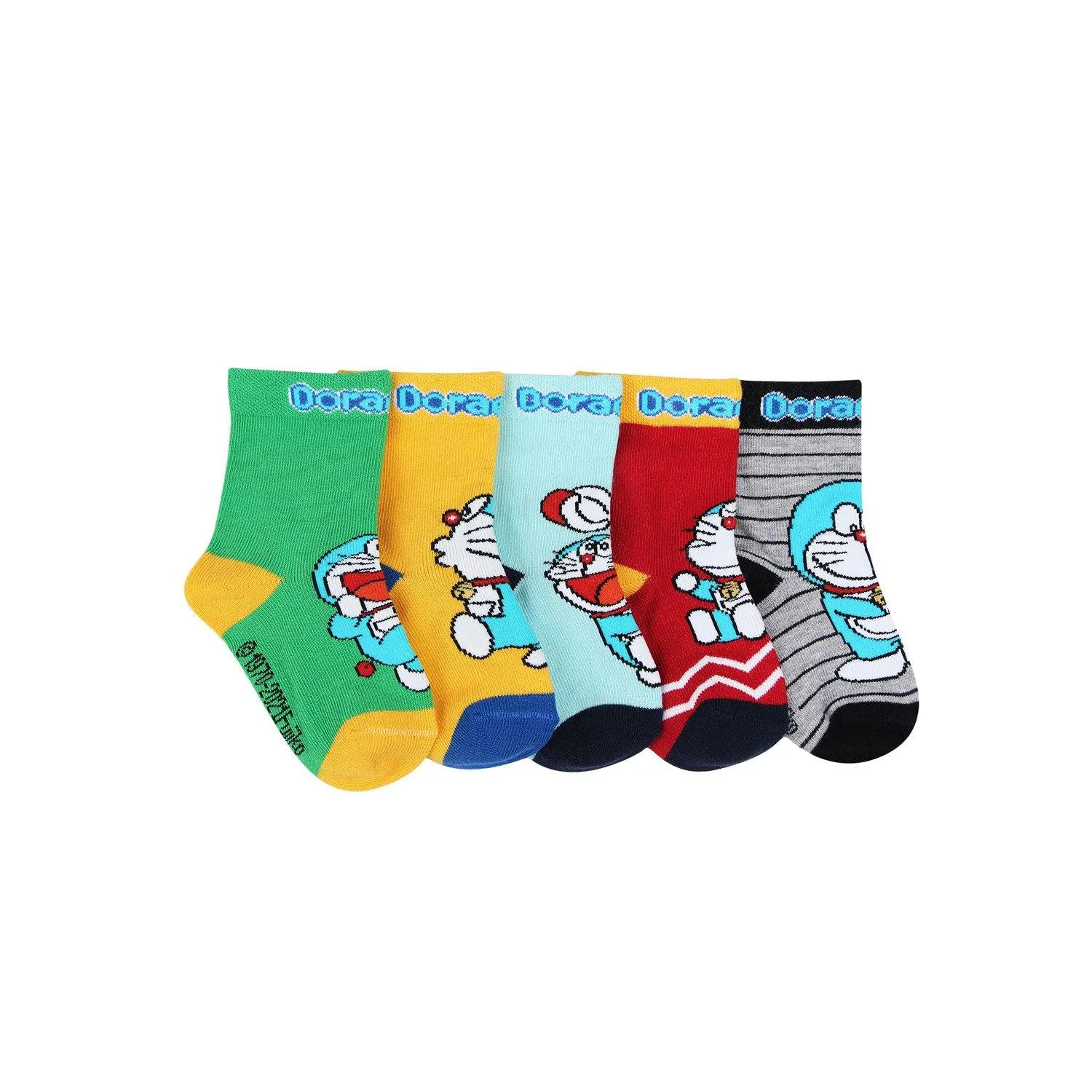 Doraemon Newborn Baby Socks - Pack Of 5