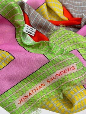 DS-1032 “COLOR MESH" - JONATHAN SAUNDERS DIGITAL PRINT CASHMERE MODAL SCARF. MADE IN ITALY