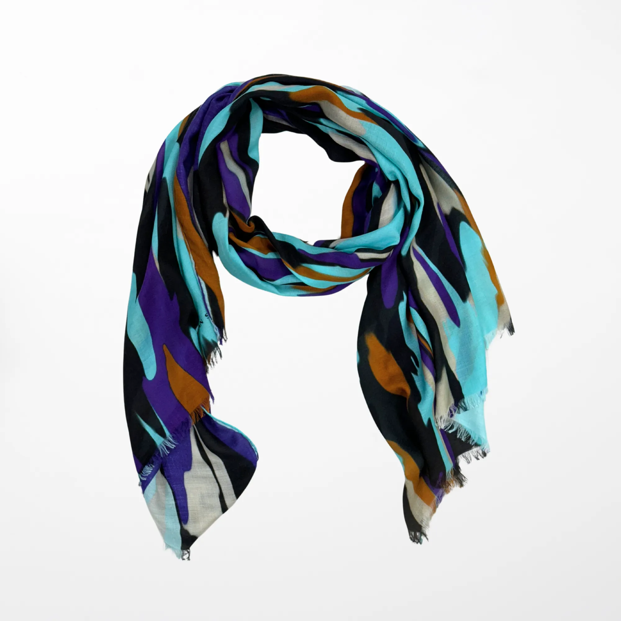 DS-1033 “ELECTRIC SAFARI" - JONATHAN SAUNDERS DIGITAL PRINT CASHMERE MODAL SCARF. MADE IN ITALY