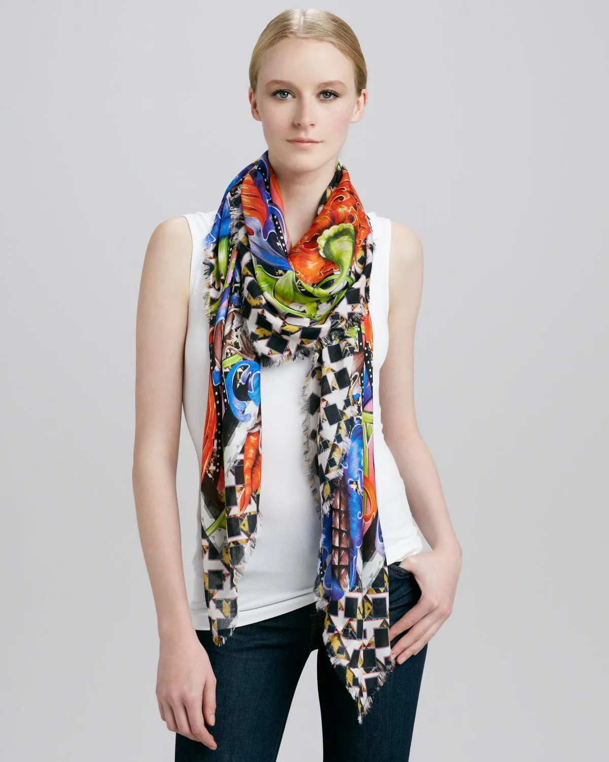 DS-2003 "CAESAR" - PETER PILOTTO DIGITAL PRINT CASHMERE MODAL SCARF. MADE IN ITALY