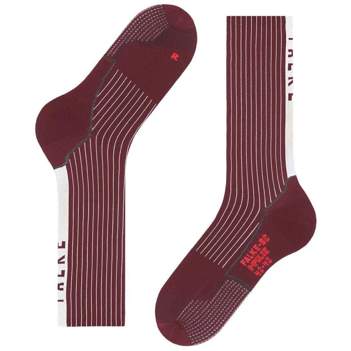 Falke BC Impulse Striped Socks - Merlot Red