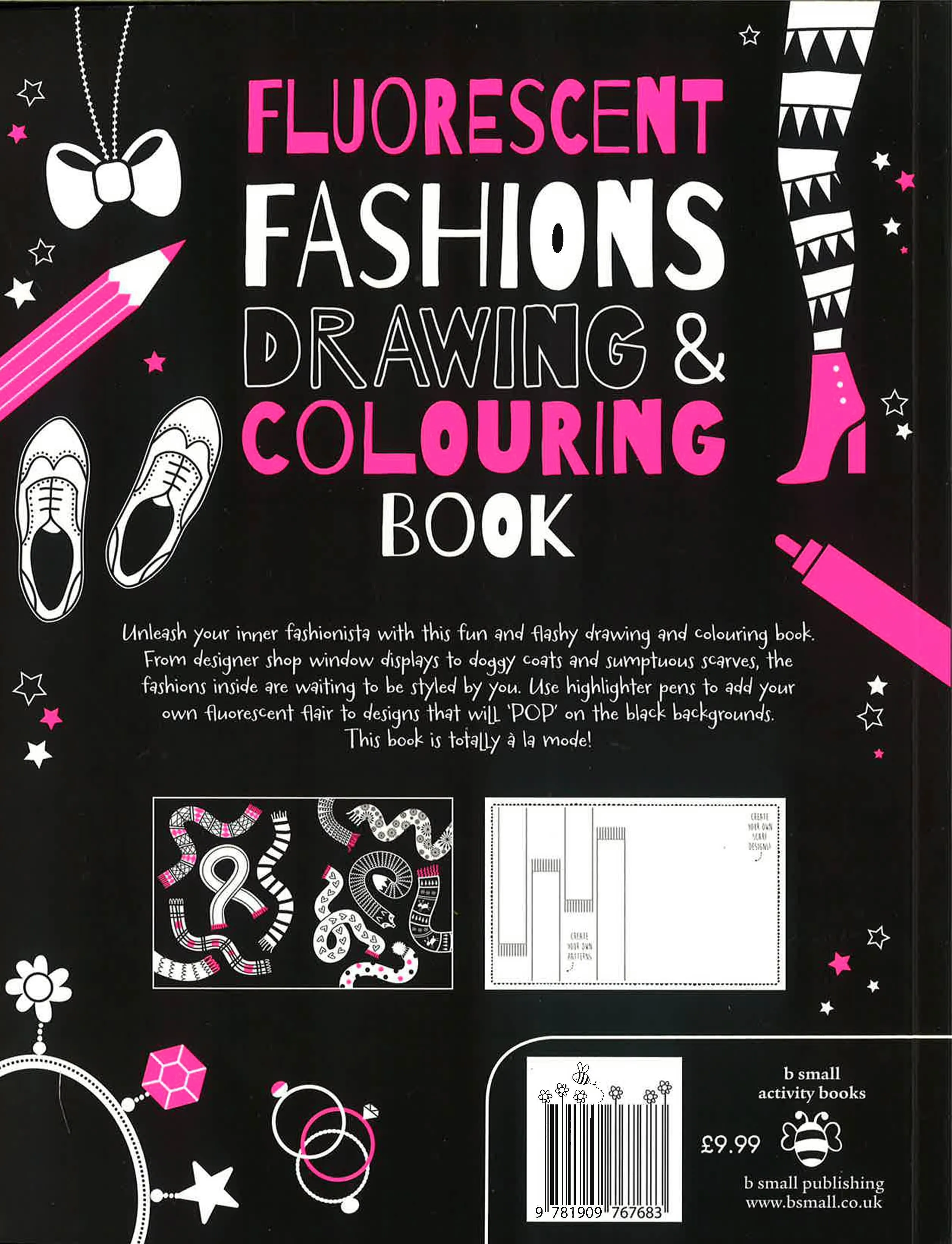 Fluorescent Fashions Drawing & Colouring Book