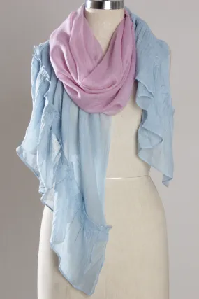 Frills and fancies Lavender and Blue Silk Cashmere Scarf