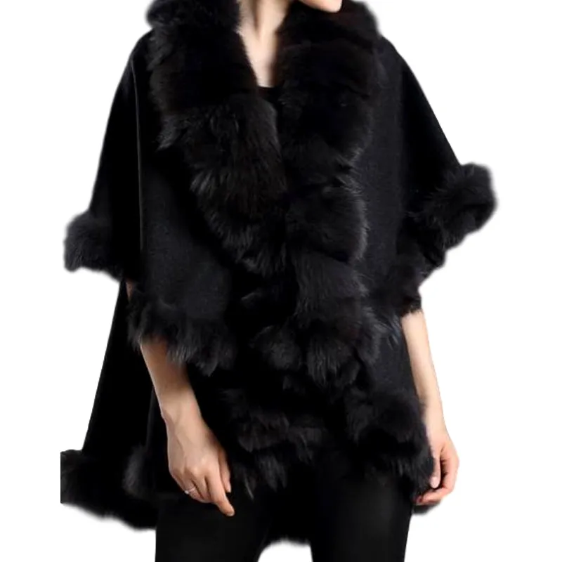 Genuine Fox Fur Half Sleeve Poncho