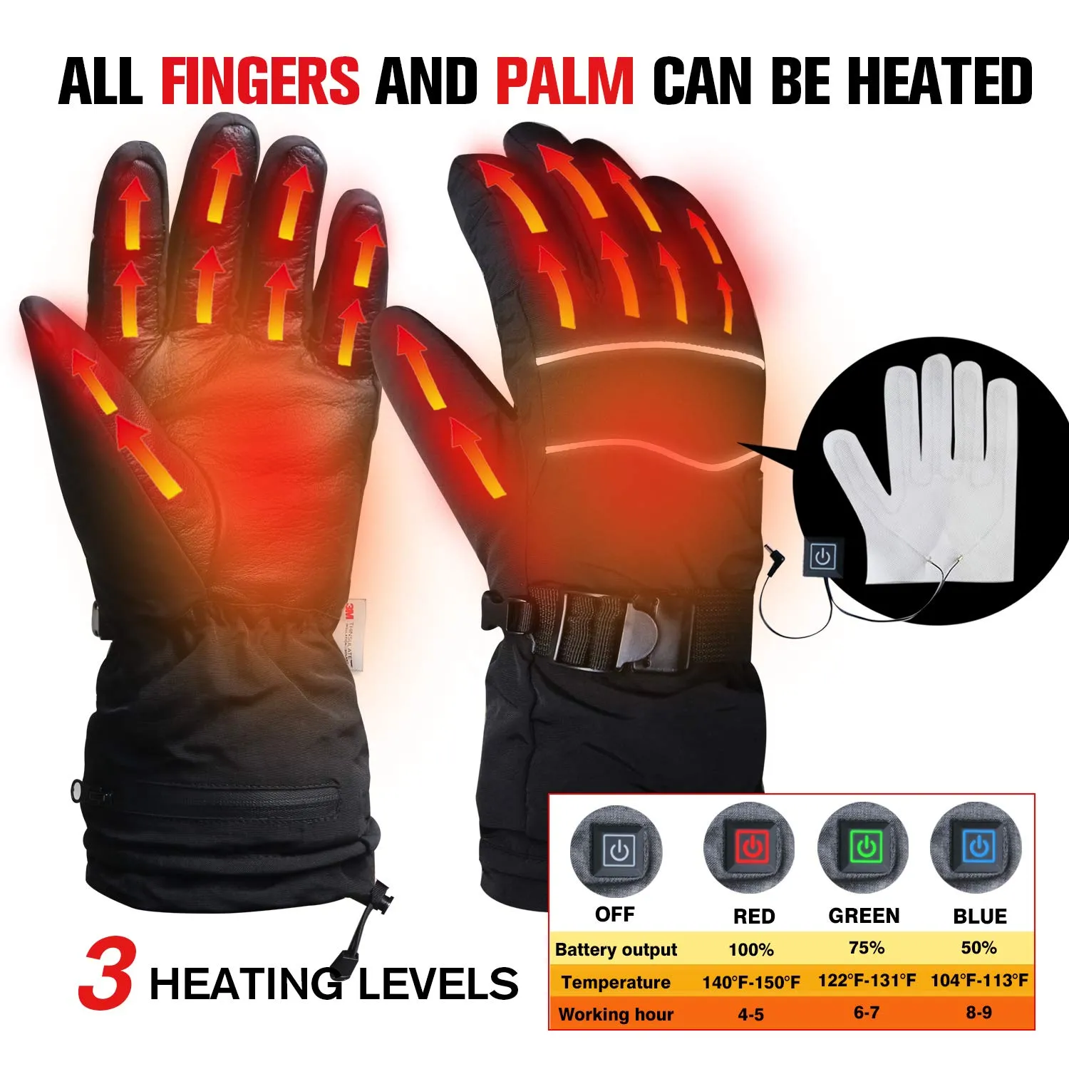 Heated 3M Ski Gloves