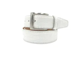 Italian Matte Mock Crocodile - White - 40mm