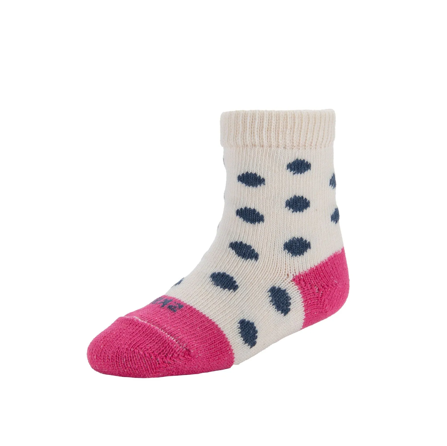 Kids - Polka Dot Organic Cotton Crew Socks - Natural