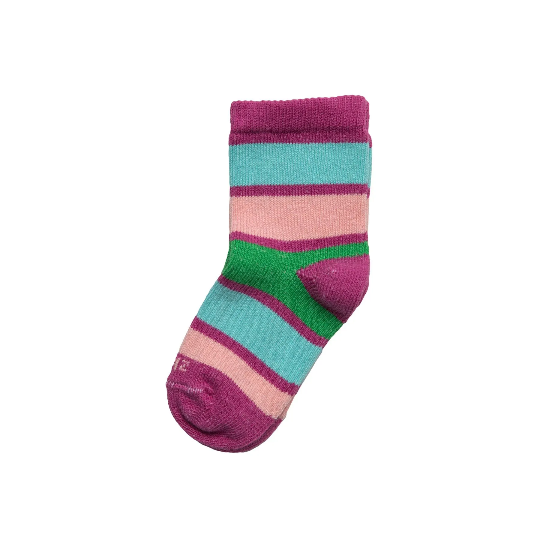 Kids - Rugby Stripe Organic Cotton Crew Socks - Fuchsia