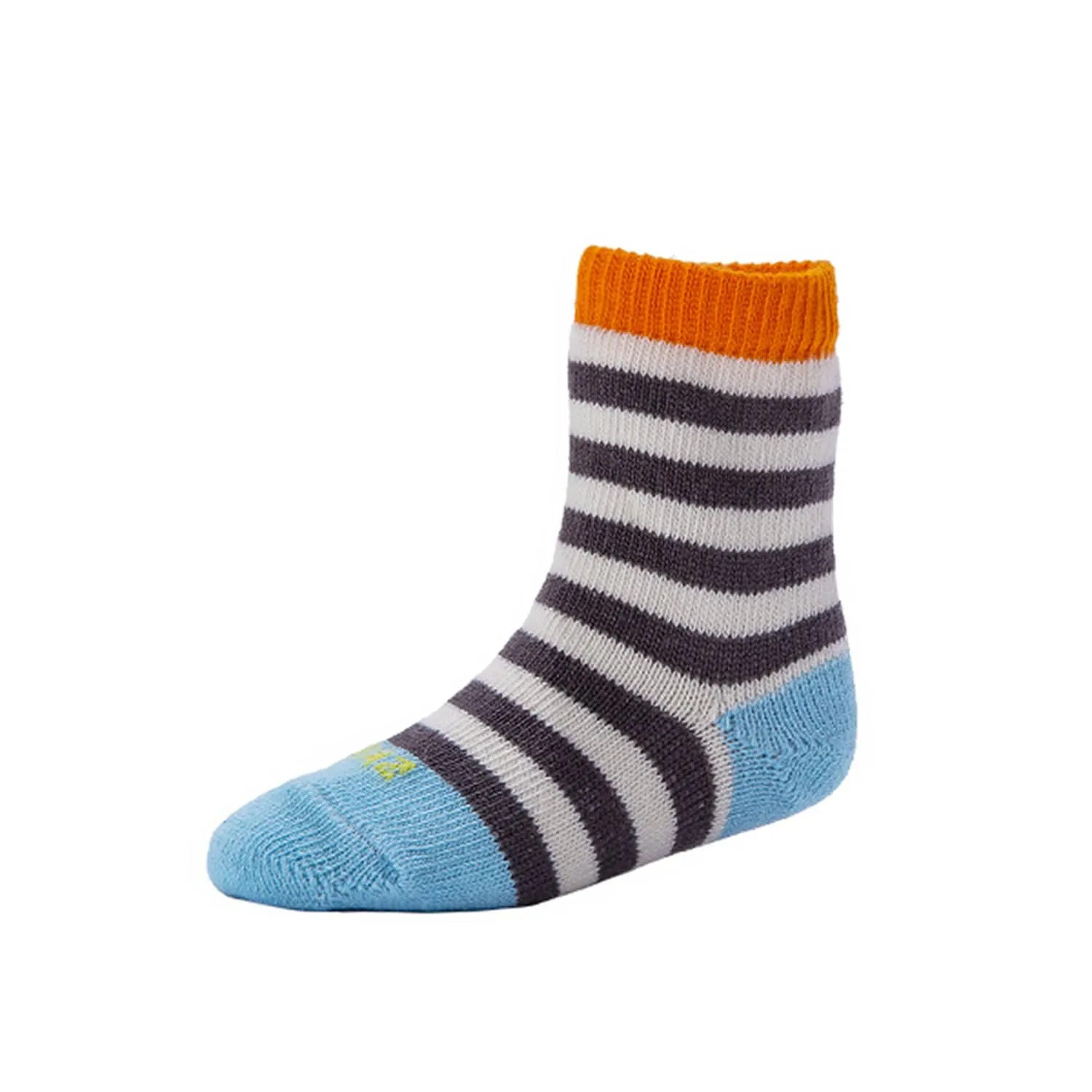 Kids - Striped Organic Cotton Crew Socks - Pumpkin