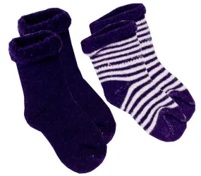 Kushies 2 Pack Terry Newborn Sock Set - Navy Blue