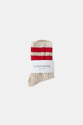 LE BON SHOPPE HER VARSITY SOCKS RED