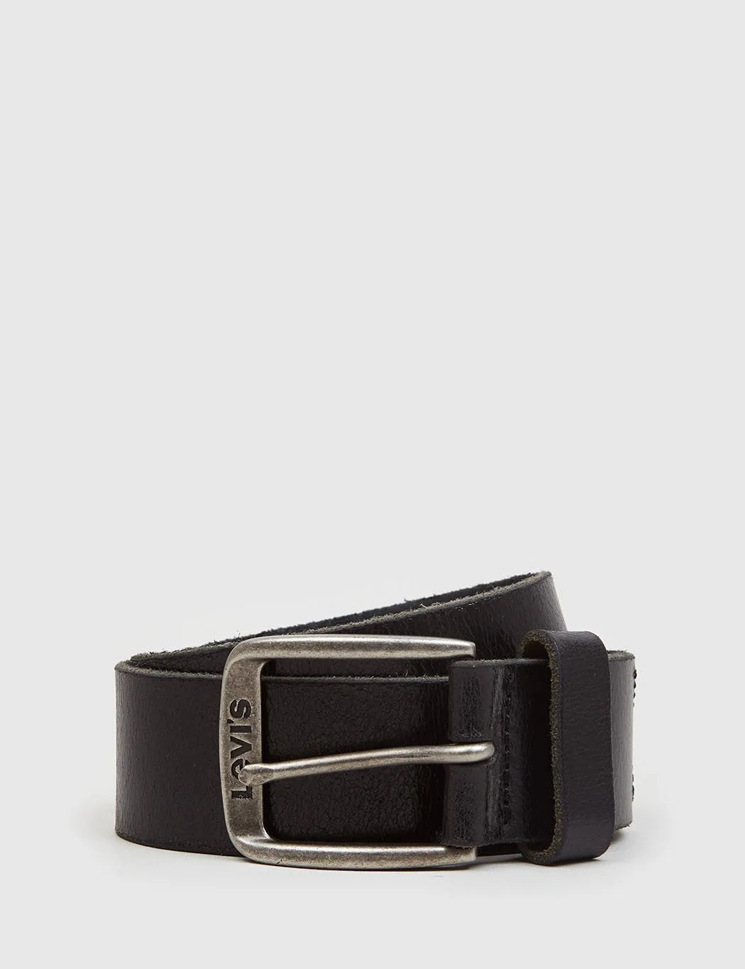 Levis Classic Logo Buckle Leather Belt - Black