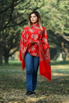 LOVELY RED COLOUR EMBROIDERED STOLE DEPICTS COURAGE AND RELIGIOUS FERVOR