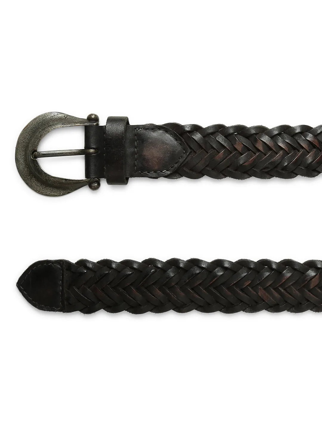 Meticulously Crafted Black Woven Belt