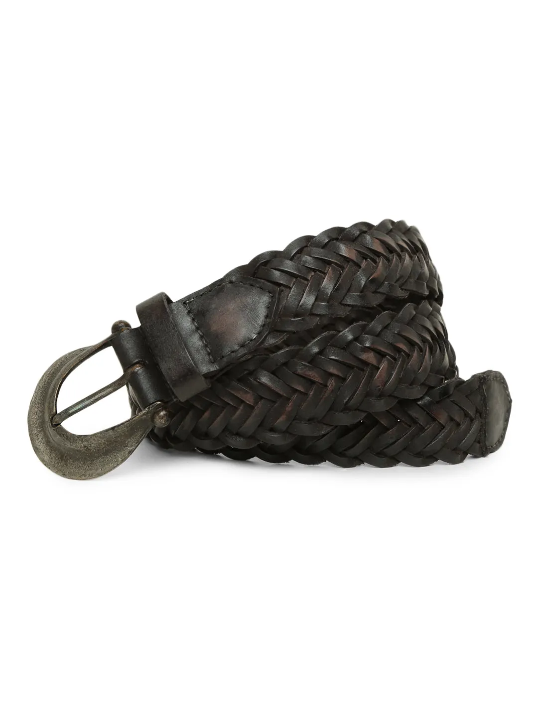 Meticulously Crafted Black Woven Belt