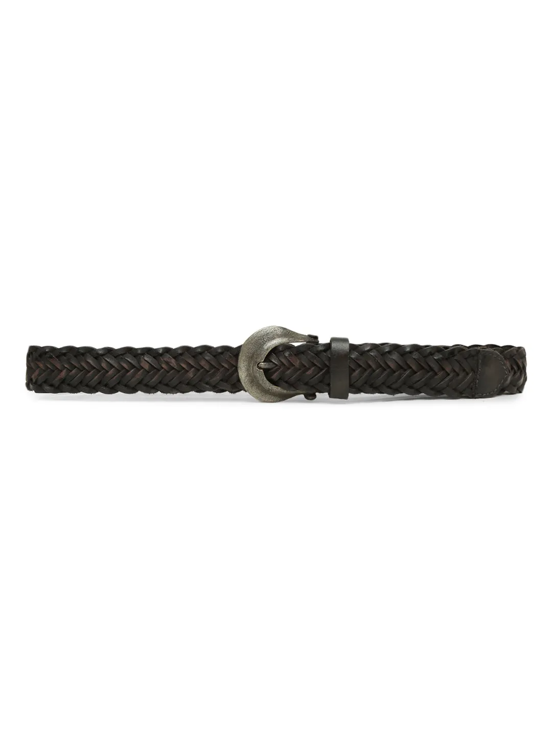 Meticulously Crafted Black Woven Belt