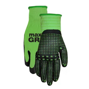 Midwest Quality Gloves Max Grip S Nitrile/Spandex Black/Green Grip Gloves