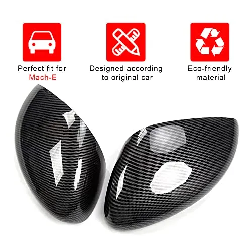 Mustang Mach E Direct ABS Carbon Fiber Look Side Mirror Cover Caps Compatible with 2021-2023